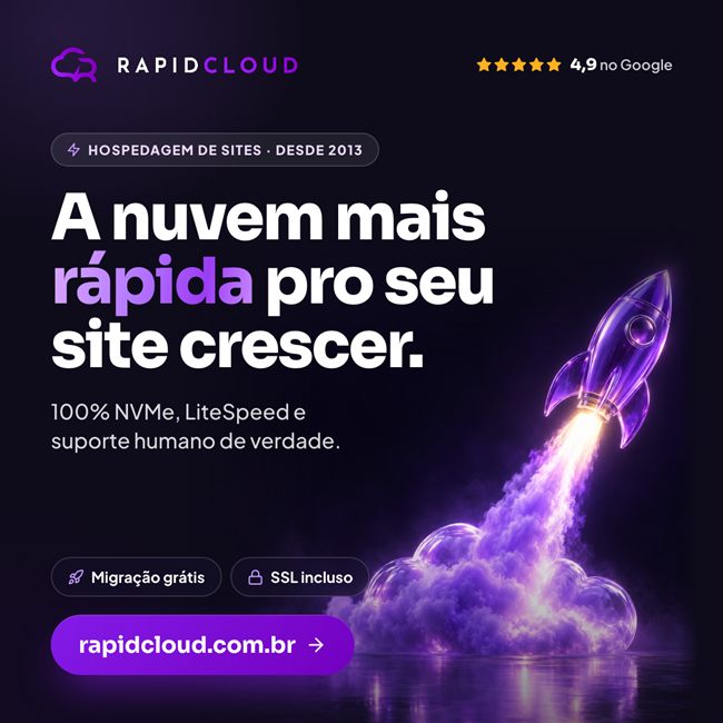 Anúncio: RapidCloud, hospedagem de sites